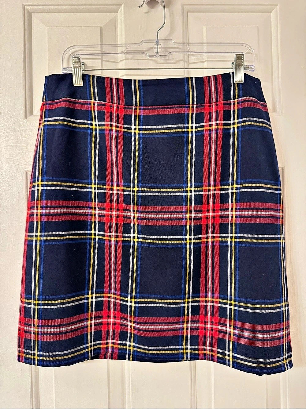 Talbots Plaid A-Line Skirt in Blue & Red Size 10